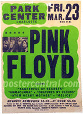 Pink Floyd at the Park Center in Charlotte concert poster